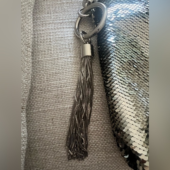 Jimmy Choo Gunmetal Pewter Silver Sequin Callie Evening Bag - Picture 13 of 13